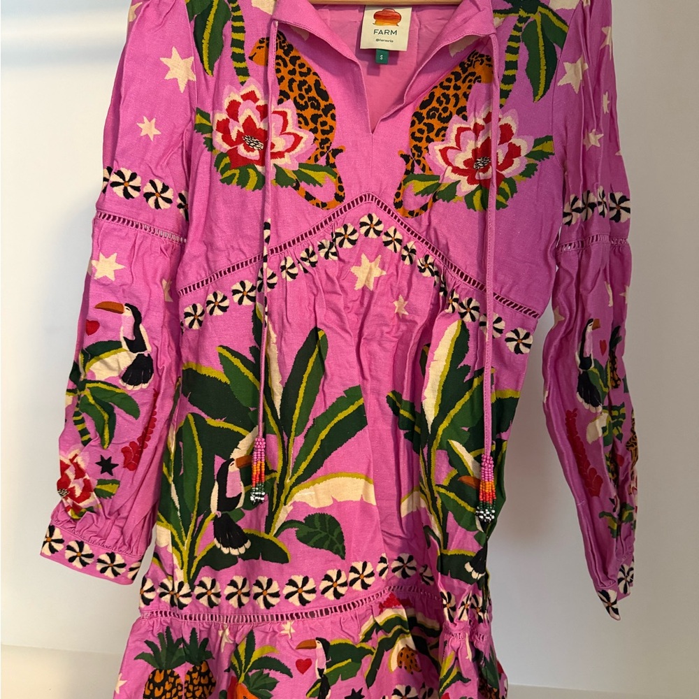 Farm Rio Leopard Forest Mini Dress